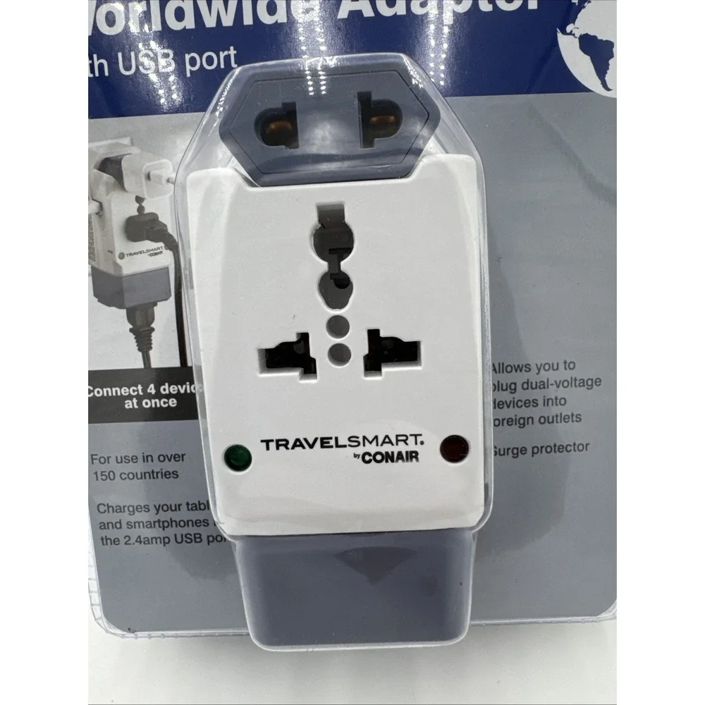Worldwide Adapter with USB port Travelsmart by‎ Conair - BRAND NEW -